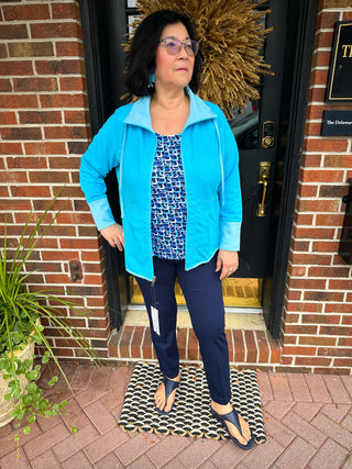 Lulu B Blue Maze Print Basic Tank