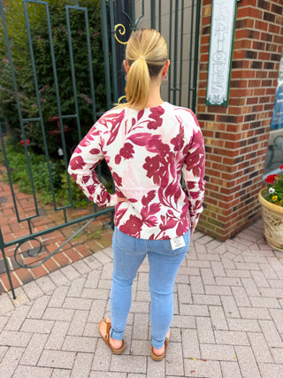 Charlie B Blossom Reversible Raglan Sweater