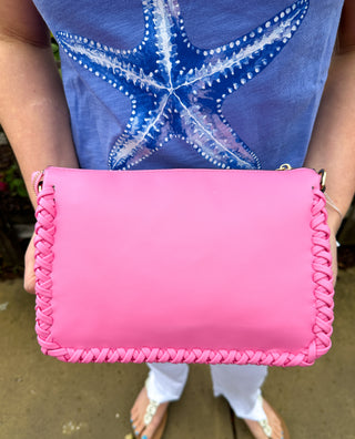 Judith Vegan Whipstitch Shoulder Bag - Bubblegum