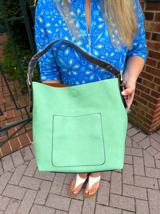 Joy Susan Classic Hobo Handbag Bermuda Green