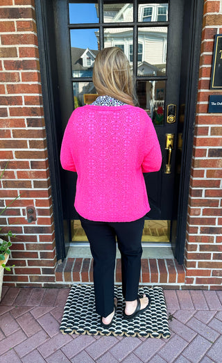 Lulu B Hot Pink Lightweight Cardigan