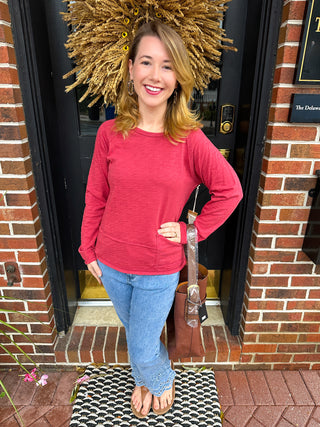 EverStretch Flare Crop with Cut-out Bottom Light Denim