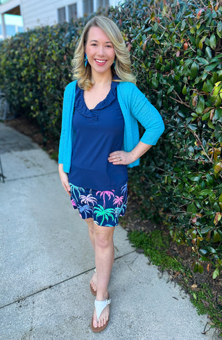 Lulu B Clear Turquoise Lightweight Cardigan