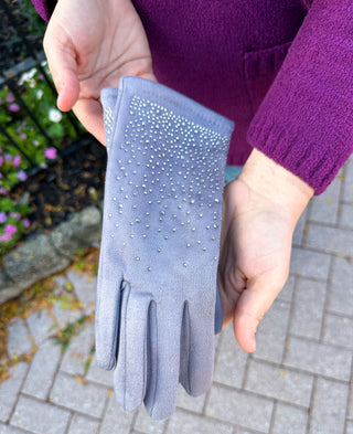 Grey Sparkle Gloves