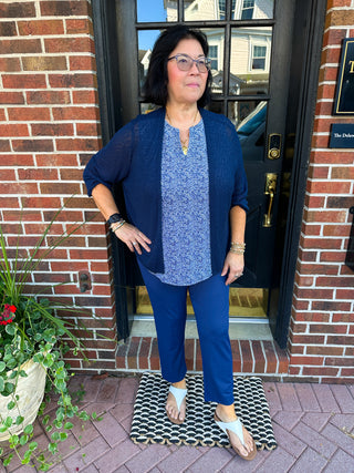 Lulu B Navy Secret Pocket Capri Leggings