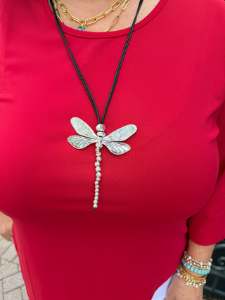 Silver Dragonfly Necklace