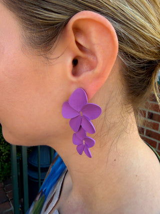 Purple Flower Earrings