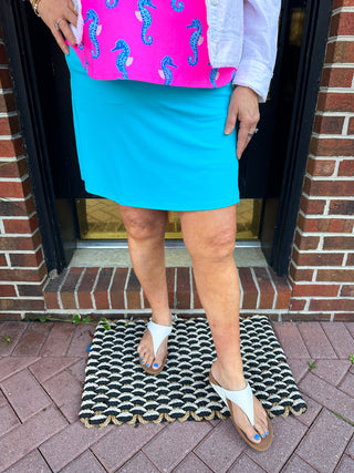Lulu B Clearwater Turquoise Tahiti Zip Skort