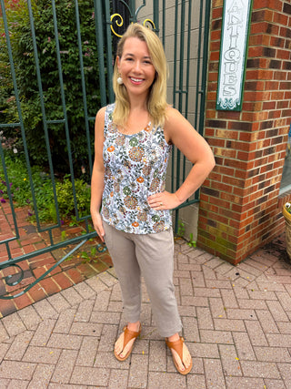Lulu B Rustic Bloom UPF 50+ Scoop Neck Tank