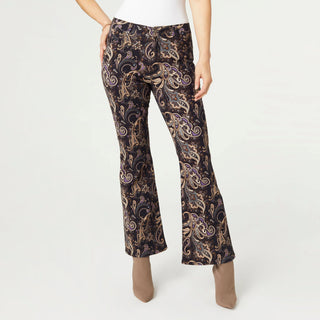 Draco Black Printed Flare Pant