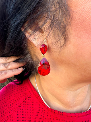 Dramatic Red Teardrop Earrings