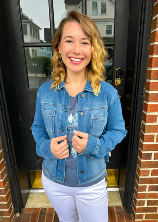 Escape by Habitat Denim Sunflower Step Hem Boxy Tee