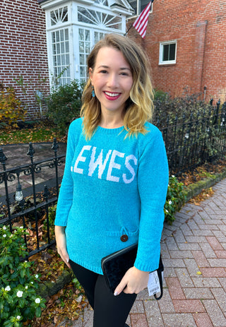 Lulu B Turquoise Lewes Chenille Sweater