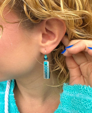 Adajio Rectangle Drop Turquoise Earrings