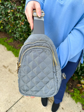 Pinelope Puffer Sling Bag Grey