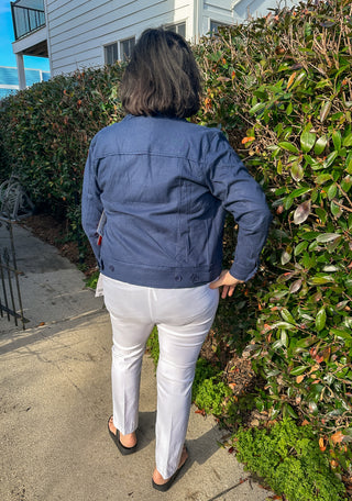 Tango Mango Stretch Linen Jacket Navy