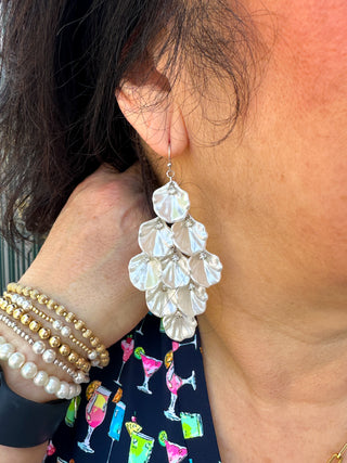 Silver Shell Drop Earrings