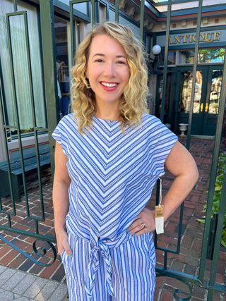 Escape by Habitat Seaport Stripe Tie Front Top