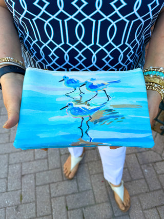 Watercolor Sandpiper Crossbody Bag