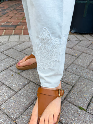 Escape by Habitat Dune Flower Embroidered Pocket Flood Pant