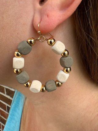 Taupe and Cream Earrings