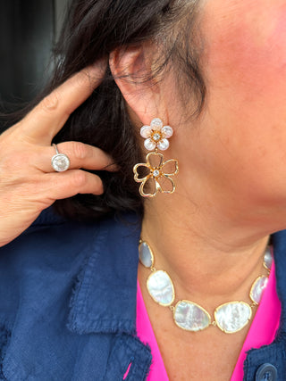 Pearl Flower Earrings