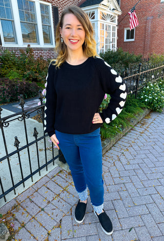 Black Heart Sleeve Sweater