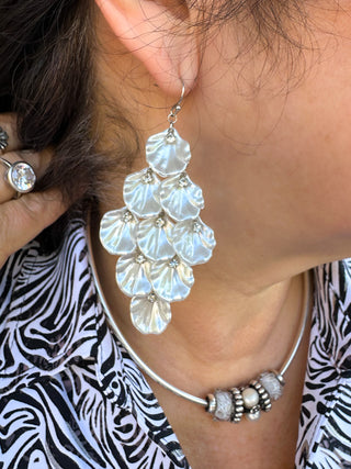 Silver Shell Drop Earrings