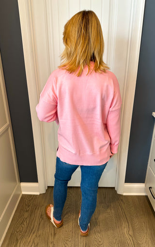 Lulu B Seaglass Pink 2-Pocket Cashmere Sweater