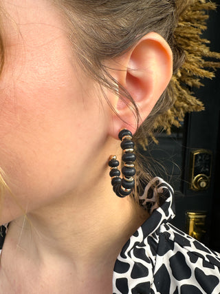 Chunky Black Hoop Earrings