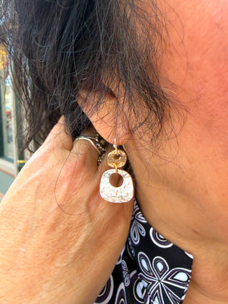 Hammered Two Tone Earrings