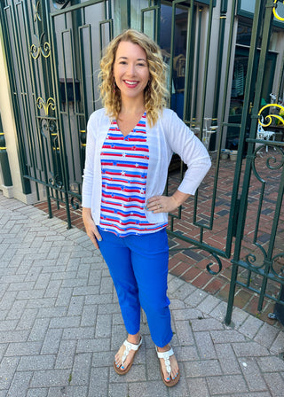 Lulu B Stars and Stripes Sleeveless V-neck Top