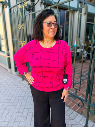 Olivia by Habitat Magenta Featherlux Window Pane Pullover