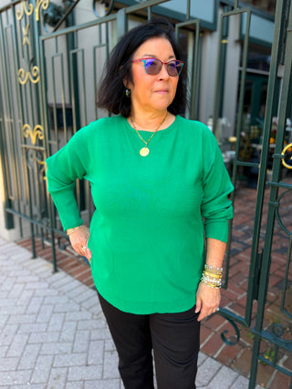 Lulu B Emerald 2-Pocket Cashmere Top