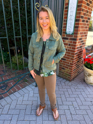 Tango Mango Sage Faux Suede Jacket