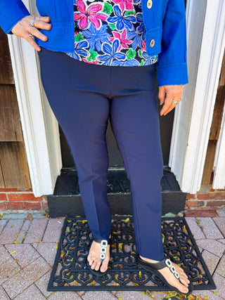 Bangladine by Lulu B Navy Pull-On Ankle Pant