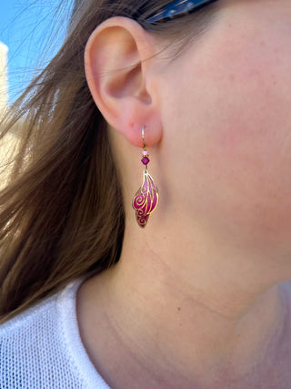 Adajio Pink and Gold Butterfly Earrings