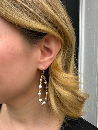 Gold and Pearl Teardrop Earrings
