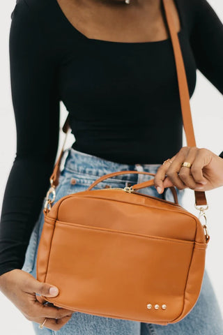 HARRIET HANDLE CROSSBODY AND SHOULDER BAG BROWN