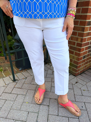 Bangladine by Lulu B White Contemporary Capris