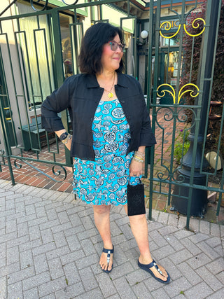 Lulu B Clear Turquoise Shells Cha Cha Dress