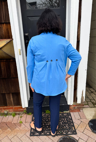 Lulu B Bright Periwinkle Button Down Jacket Top