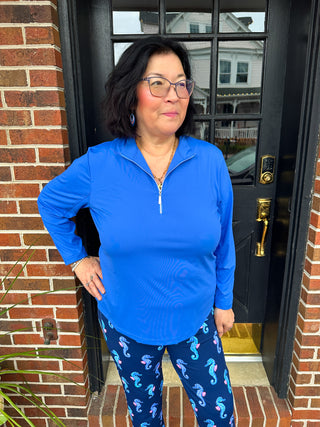 Lulu B Blue Quarter Zip Pullover