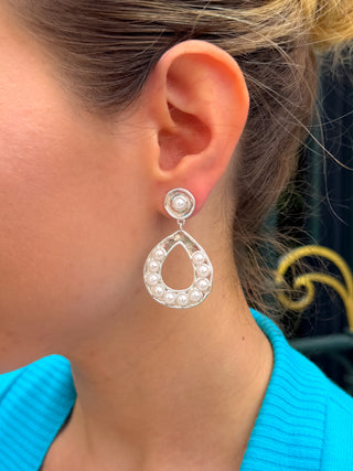 Pearl Horseshoe Beaded Earrings