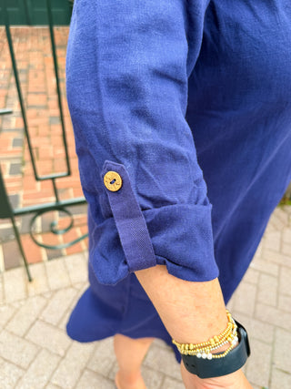Escape by Habitat Navy Button Down Linen Dress