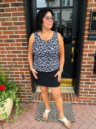 Lulu B Black and White Cocktails Basic Tank