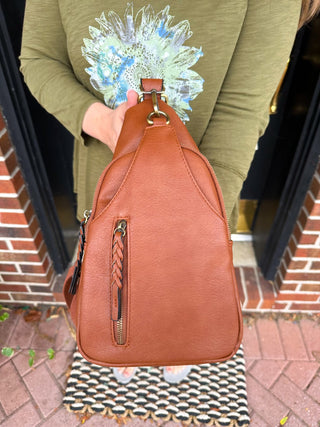 Nikki Dual Compartment Sling Bag - Ginger