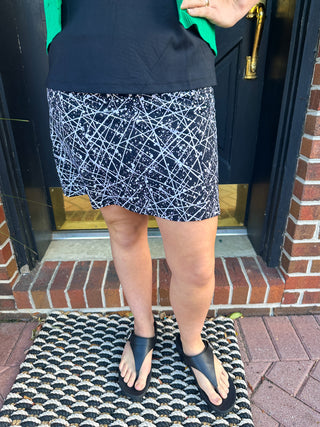 Beachtime by Lulu B Black Splatter 2-Pocket Skort