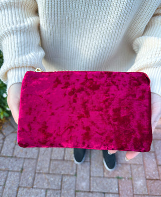 RILEY BAG VELVET RED