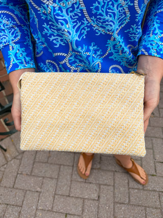 Izzy Diagonal Woven Crossbody Natural